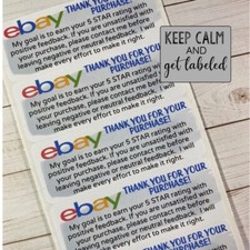 100 5 Star Thank You Stickers / Labels.