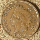 1888 Indian Head Cent - FINE POLIQUIN VAR-38, LARGE REVERSE CRACK (M269)