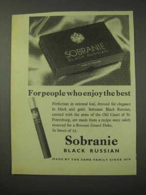 1958 Sobranie Black Russian Cigarettes Ad - Enjoy
