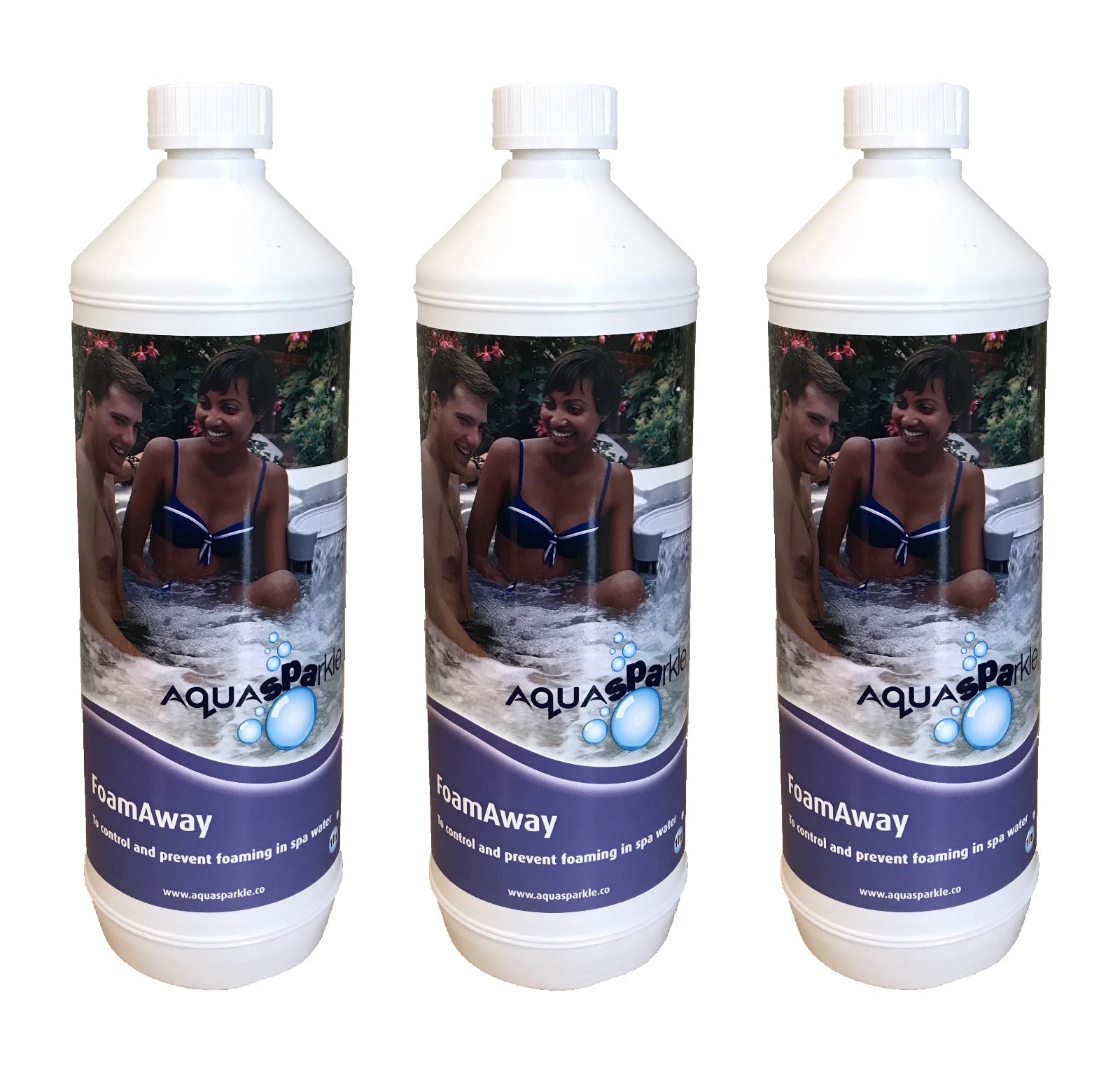 3 x 1 Litre AquaSpark No Foam *PREVENTS FOAMING* Hot Tub Tubs Away Spas Anti Spa