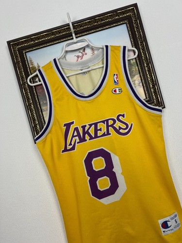 Vintage 90's Champion Rookie Los Angeles Lakers Bryant NBA Jersey Mens Size S - Picture 4 of 12