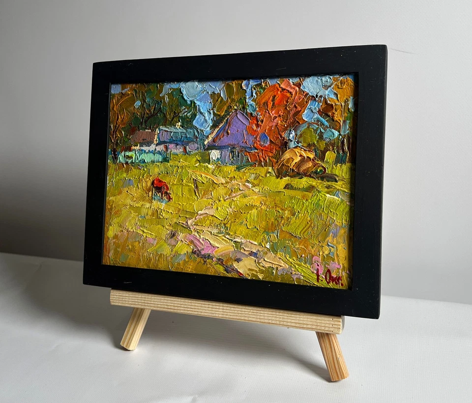 Pintura al óleo El otoño ha llegado al pueblo O. Ivanyuk original nAAA4077 Foto 3 de 4