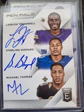 2016 Donruss Elite Pen Pals Triples Michael Thomas, Sterling Shepard, Laquon Tre