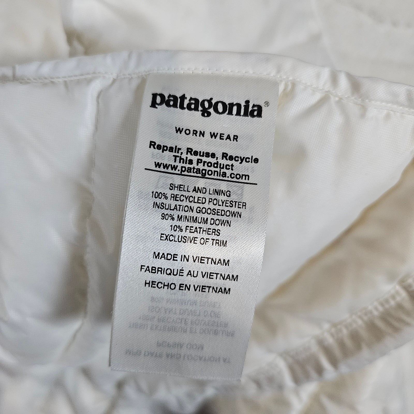 Patagonia Gilet Bodywarmer Down Filled Women's XL Birch White Puffer Lightweight thumbnail 15