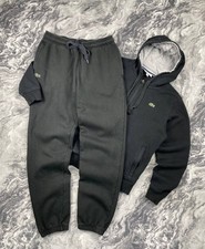 Vintage Lacoste Sport Tracksuit Zip Up Hoodie And Pants Men Size 4 Black