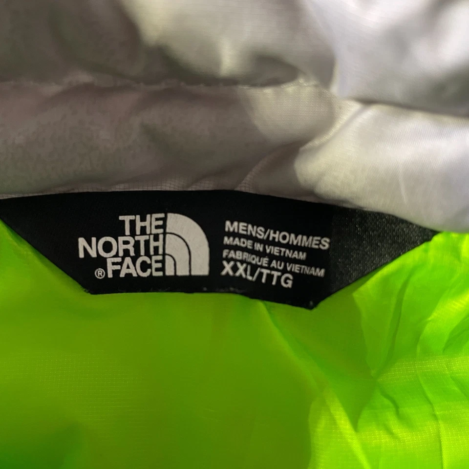 The North Face 700 Down Filled Vest Mens XXL Gray Neon Green Lightweight Puffer - Image 2 of 4