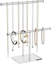 Acrylic Jewelry Necklace Organizer Holder for Women, Bracelet Display Stand for
