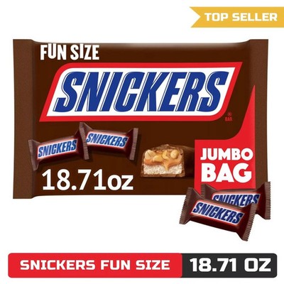 SNICKERS Fun Size Chocolate Candy Bars, 18.71 oz Jumbo Bulk Candy Bag...