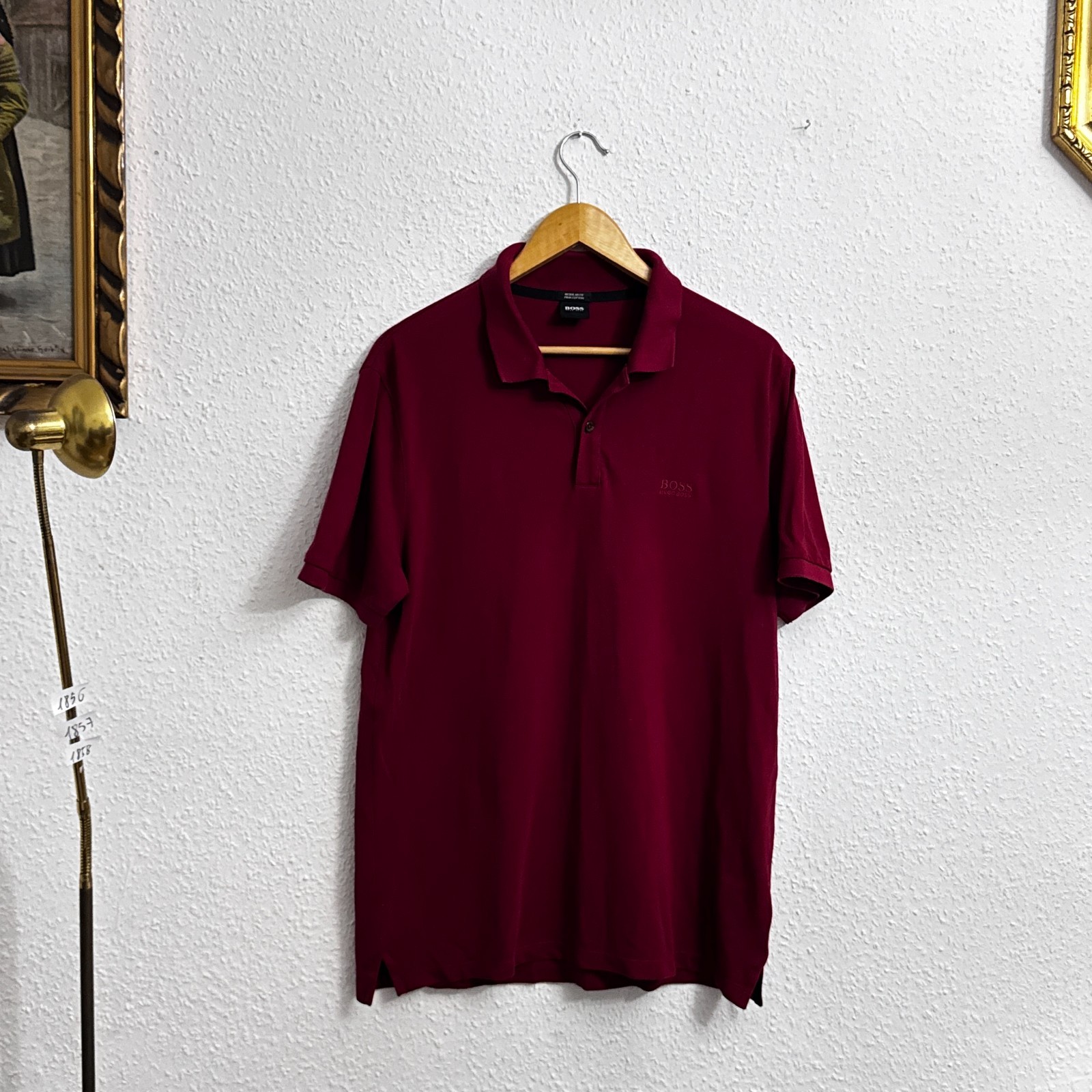 Hugo Boss Men's Regular Fit Pima Cotton Polo Shirt - Burgundy image 3