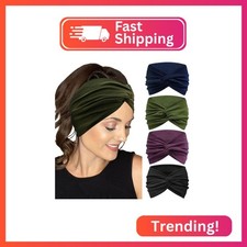 IVARYSS Extra Wide Headbands for Women Non-Slip, 7'' Large Twist Knotted Stretch