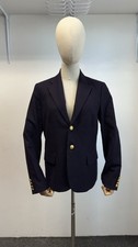 Polo Ralph Lauren Women's Blue Wool Gold Button Blazer Jacket Size 8