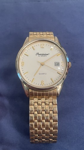Precision Watch By Gruen Men’s Works Perfect! Gold Toned