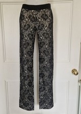 Alessandro Dell'Acqua black silk lace trousers. Size 42 UK 12