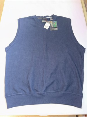 Greg Norman Collection Sweater V Neck Vest Golf Mens Large Navy Blue NWT $69