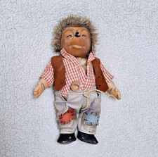 Vtg Steiff Mecki German Hedgehog Doll 10" Tall w/Pipe Jointed No Tags Germany
