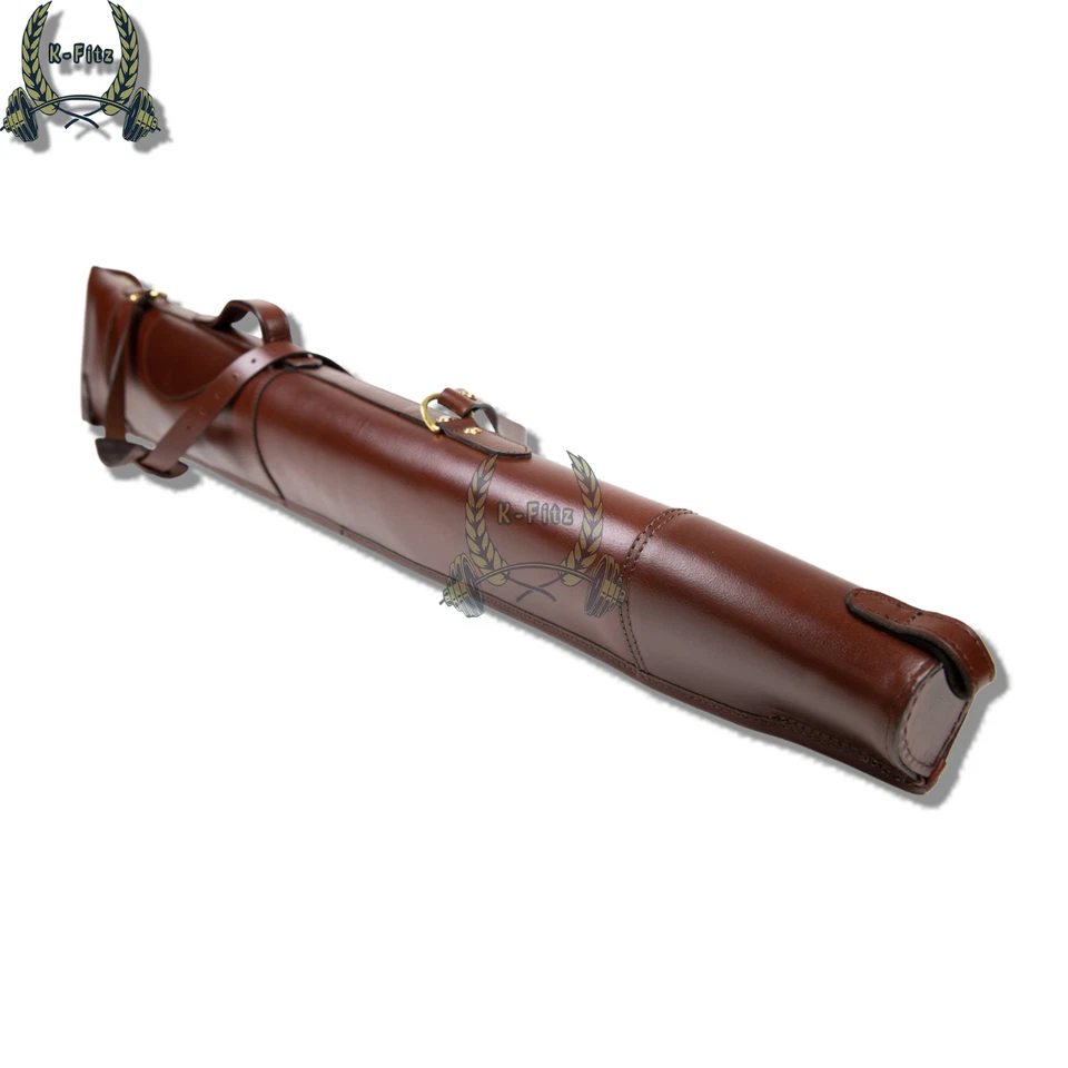 Handmade Leather Shotgun Slip with Zipper Opening and Detachable Flap Cover - Image 4 of 4