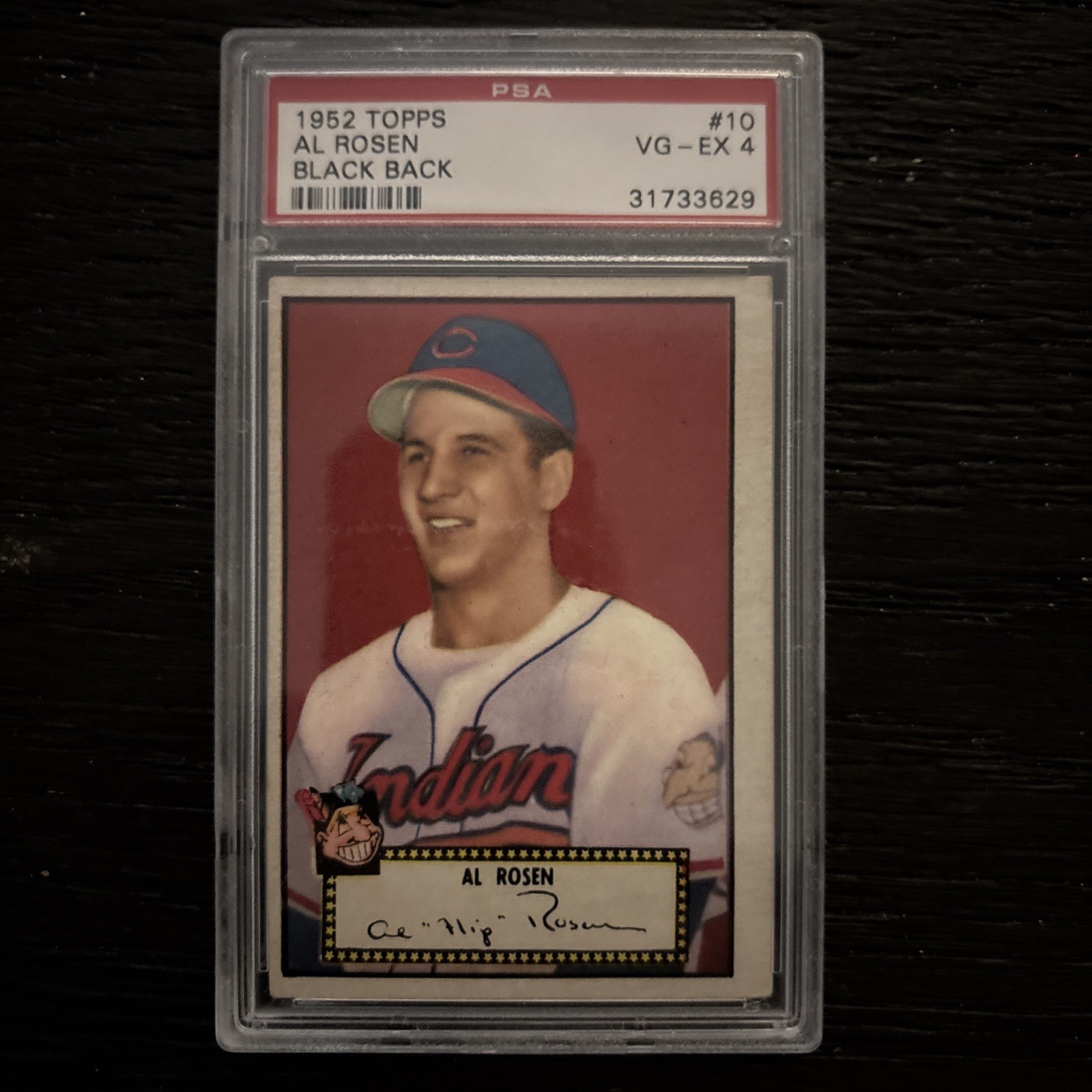 1952 Topps #10 Al Rosen Black Back - PSA 4