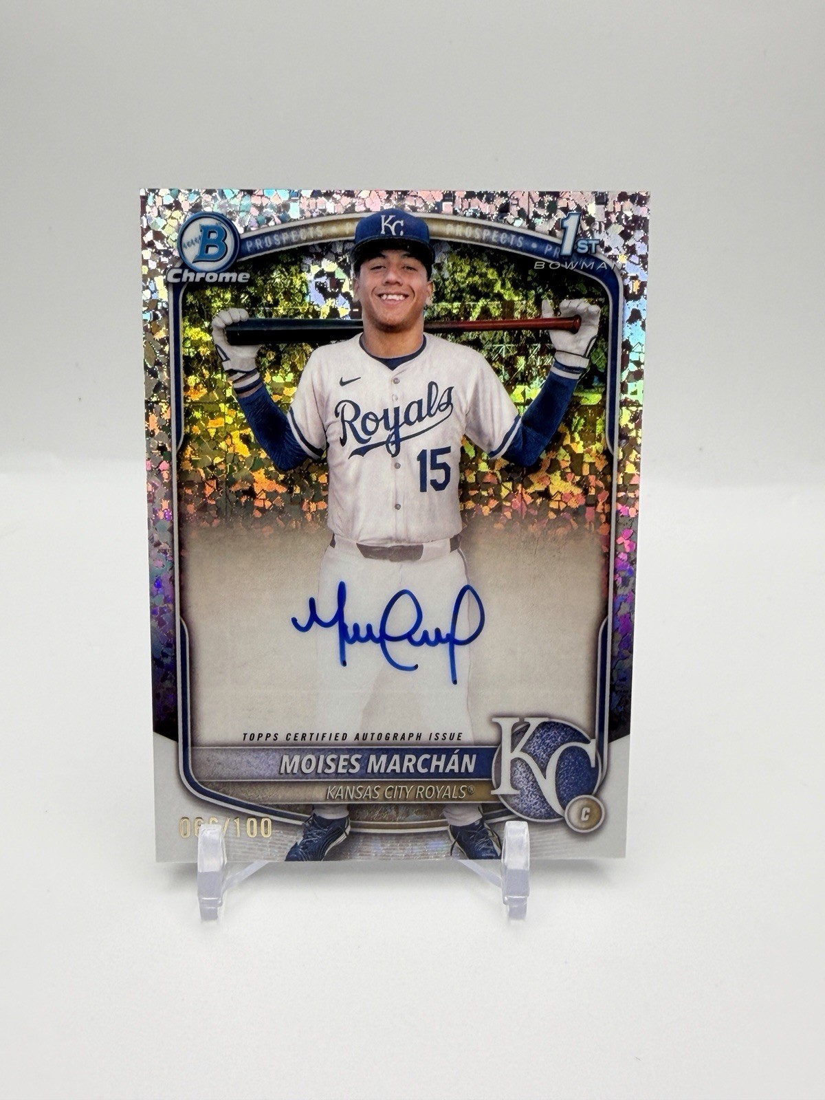 Moises Marchan 2025 Bowman Chrome 1st Mini Diamond Refractor Auto /100