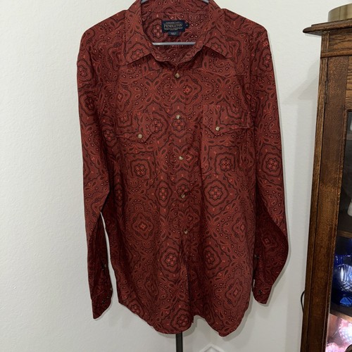 NWOT Pendleton Pearl Snap Western Shirt Men XL Laramie PaisleyCotton - Picture 8 of 10