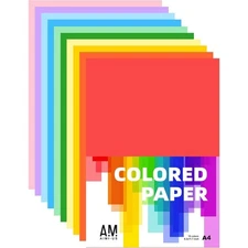 A4 Construction Paper Bulk Assorted Colors for School Classroom Arts Crafts