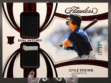🔥💎2025 Panini Flawless COLE YOUNG Rookie Dual Patches RUBY /20 Mariners 💎🔥