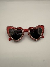 Women's Heart Shape Sunglasses Colorful AB Rhinestones