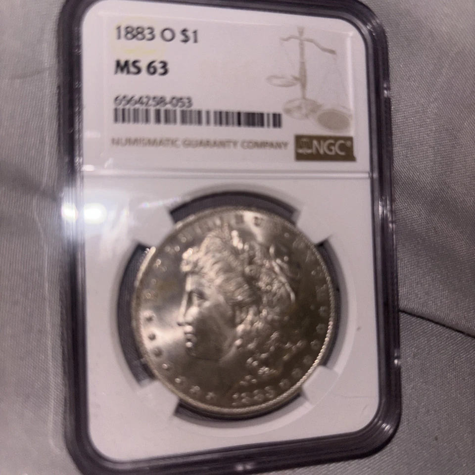 Dólar de plata Morgan 1883-O $1 NGC MS63 EOR ¡Color tonificado! Muy raro*** Foto 2 de 4