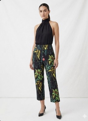Vintage 90s Randy Kemper Botanical Cigarette Pant Dark Floral Eclectic Boho Sz 4