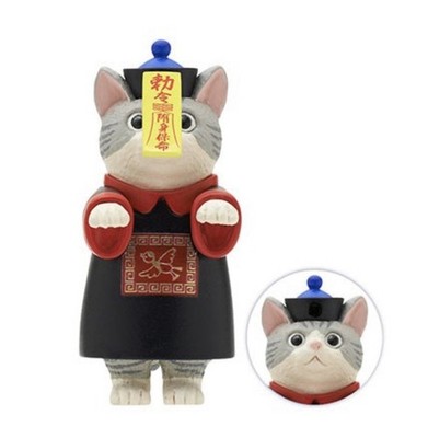 Gacha Kitan Club Zombie Cat Mini Figure Capsule Toy Silver Mackerel Tabby