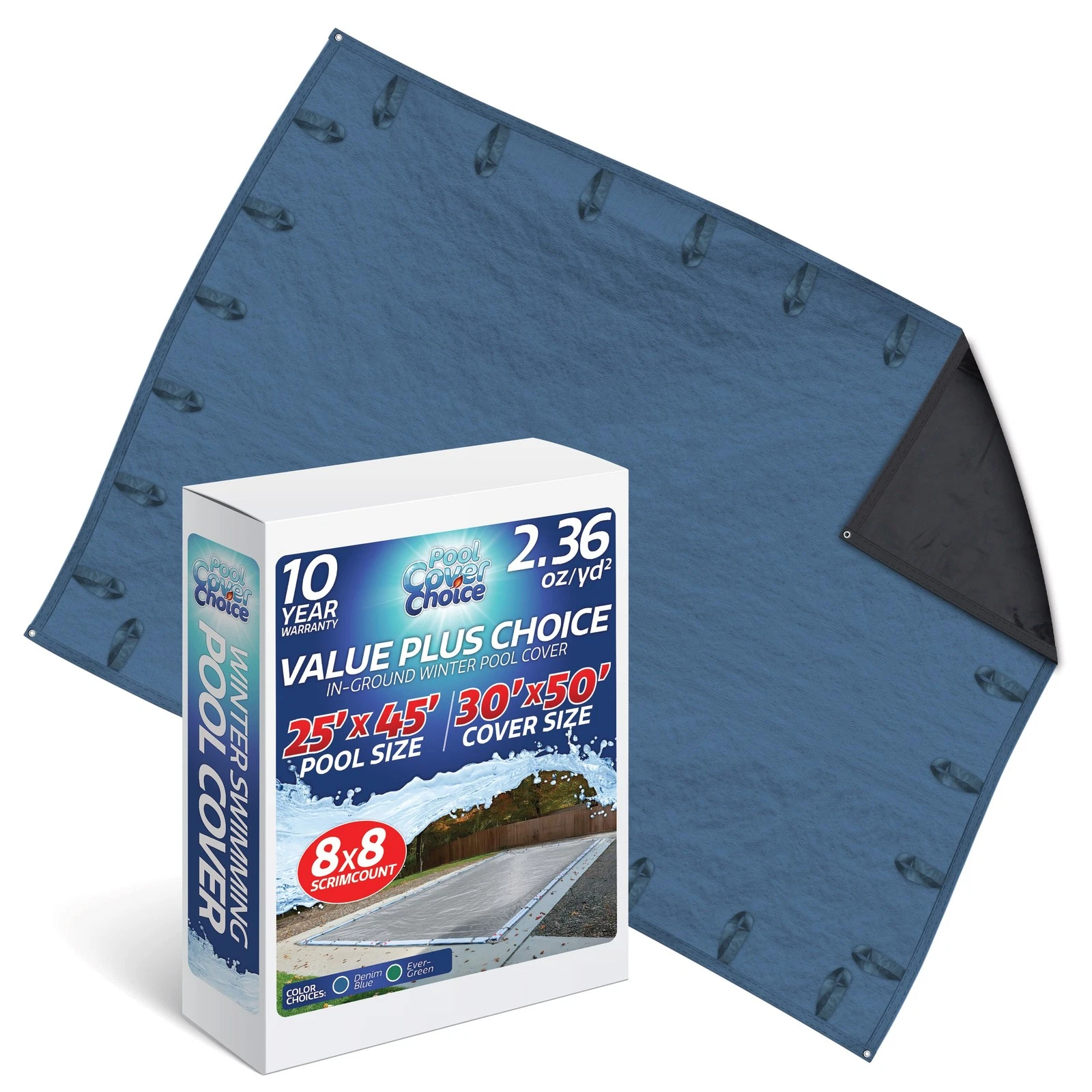 Winter Swimming Pool Cover for 18 ft x 36 ft Inground Rectangular Pool