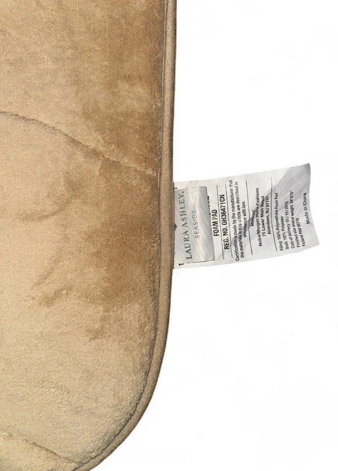 Laura Ashley Seaside Memory Foam Outdoor beige Lounge Cover With Side Pocket - Image 4 of 4