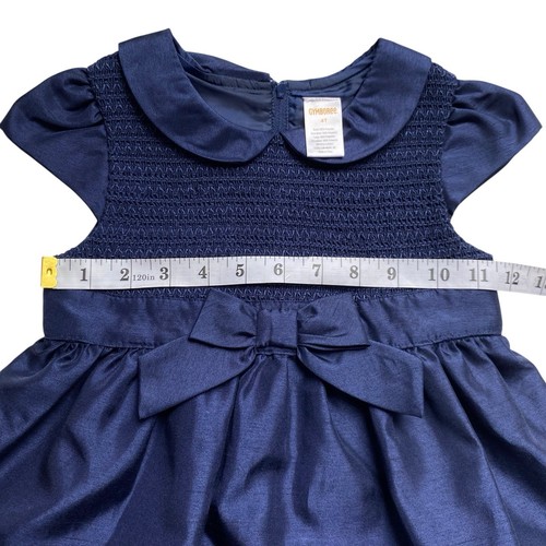 Gymboree Mädchen 4T Blau Taft Party Kleid Kurzarm Rundkragen Schleife - Bild 5 von 8