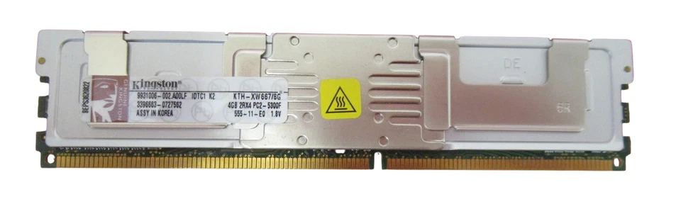 Kingston KTH-XW667/8G 8GB (2x4GB) PC2-5300 DDR2-667MHz ECC CL5 240P DIMM Memory - Image 3 of 4