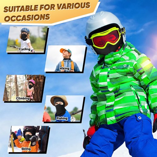 Kids Balaclava Ski Mask Cold Weather Windproof Tactical Face Mask Winter for ... - Picture 3 of 8