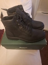 BARBOUR MENS HARRISON ANKLE BOOTS IN BLACK - UK 10: