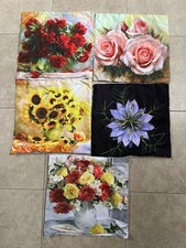 Set Of 5 Flower Floral 17.5  17.5  Throw Decorative Colorful Pillow Cases