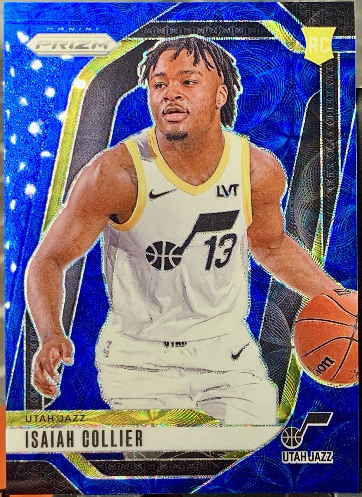 2024-25 Panini Prizm Isaiah Collier #227 Blue Choice Prizm Rookie RC Jazz /49