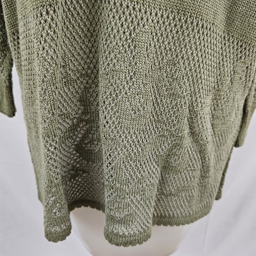 Sandy D'Andrade 3-teiliges Outfit grün offen Strick Shirt Cardigan weites Bein Hose - Bild 4 von 17