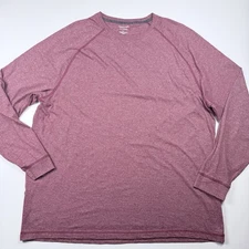 Roundtree & Yorke Long Sleeve Shirt XLT Red Heather Soft Washed Cotton Blend