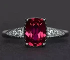 4 Ct Certified Cushion Cut Natural Rose Red Diamond Ring VVS1 White Gold Finish
