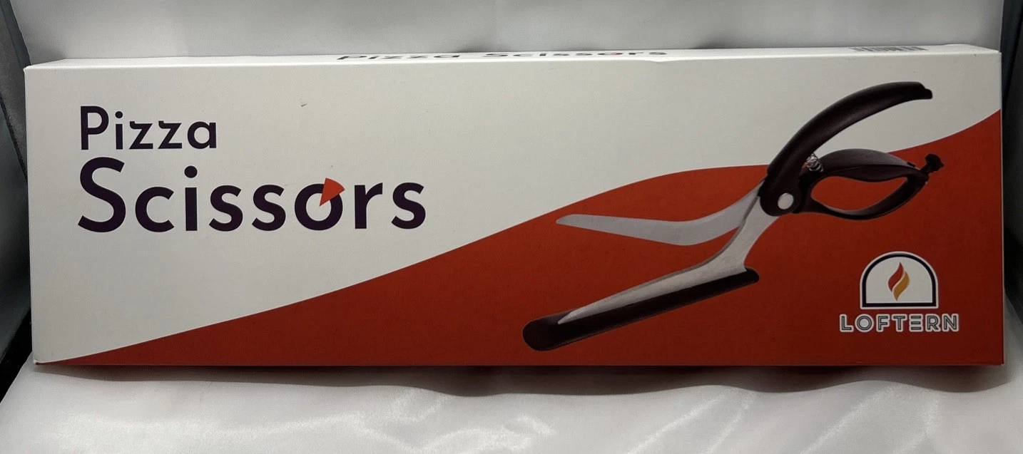 Loftern Pizza Scissors NIB Non-Stick with Firm Grip Base 115 Black