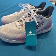 Diadem -Women's Court Burst - Tennis/Pickleball Shoes White Purple Size 7.5