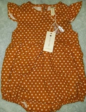 Quincy Mae Q Organic Cotton 3-6m Romper w/Pockets. New.