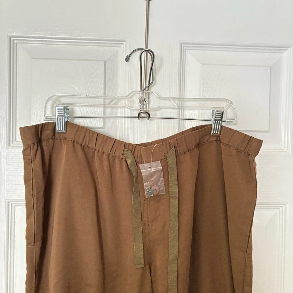 Belle Gray By Lisa Rinna Large Brown Pull On Pants Ruching On Legs NWT - Image 3 of 4