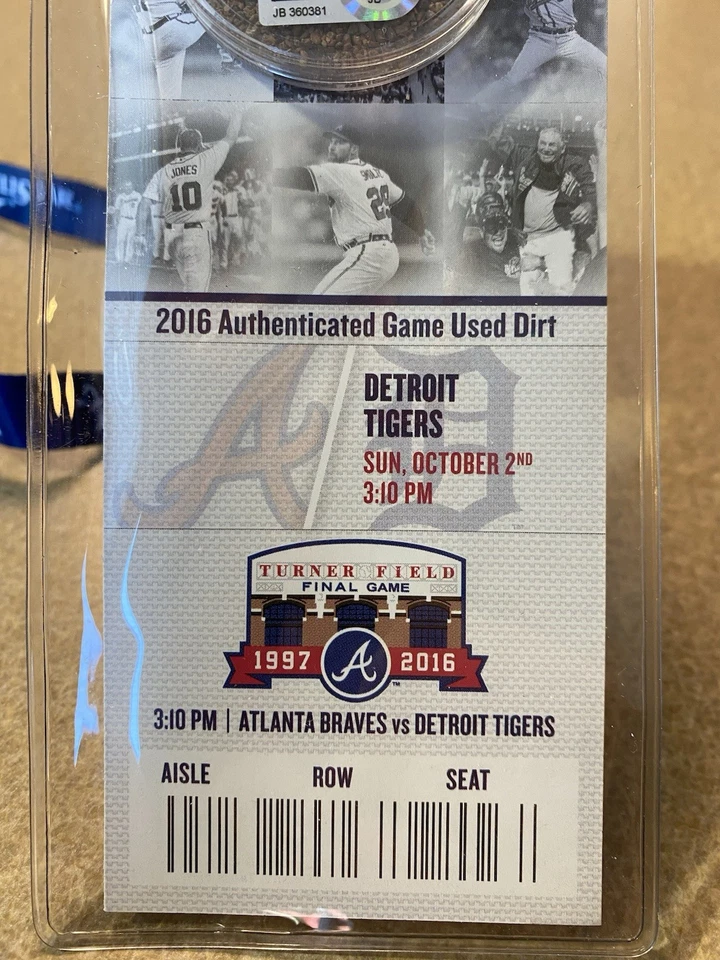 Atlanta Braves Turner Field Final Juego Usado Tierra 2016 Temporada de Béisbol Auténtico Foto 4 de 4