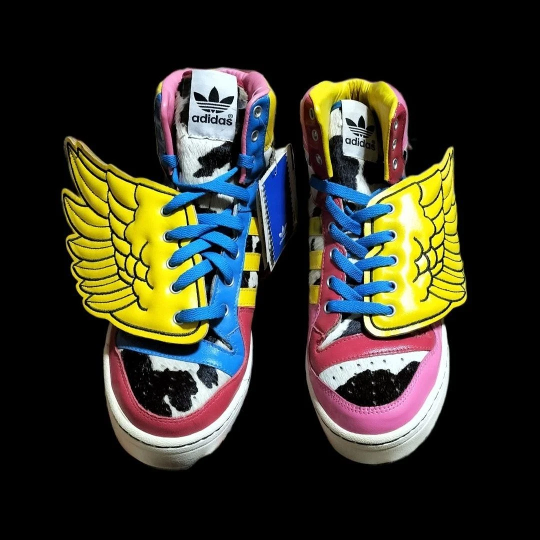 US 9.5 - Adidas Jeremy Scott JS Wings 2NE1 Leopard Sneakers V20692
