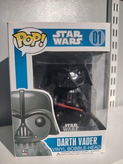 Funko Pop! Vinyl #01 Blue Box Large Lettering Darth Vader Bobblehead Vaulted