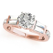 Round Cut Lab-Created 1.70 Ct VVS1 Diamond Engagement Ring 14K Rose Gold Finish