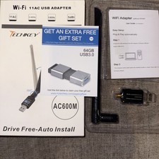 WiFi Adapter 600mbps Techkey Wireless USB Adapter Dual Band 2.42GHz/5.8GHz
