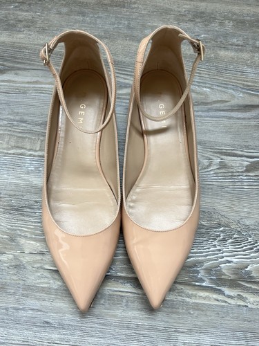 M Gemi Tan Ballet Flats With Ankle Strap Patent Leather Size 39 - Picture 5 of 6